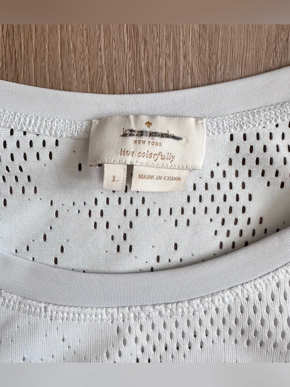 Kate Spade White Sporty Shirt Long Sleeve Eyelet Size L